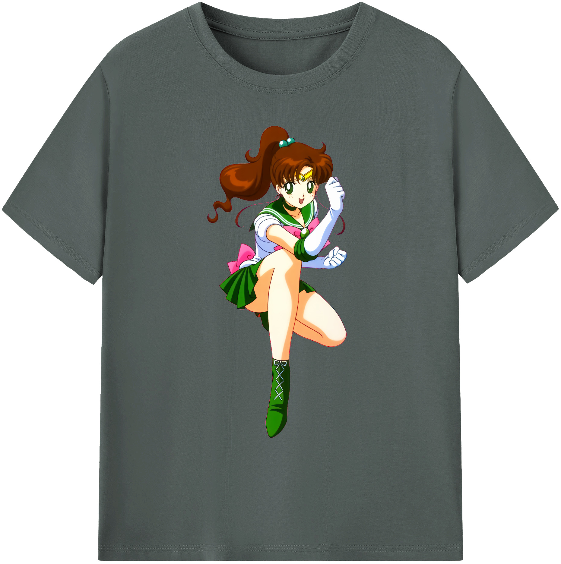 （画像用） 美少女戦士セーラームーン 木野 まこと きの まこと Sailor Moon Kino Makoto （セーラージュピター；Sailor Jupiter） 綿100％ メンズ半袖Tシャツ｜肌触りやわらか＆通気性